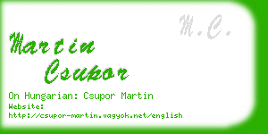 martin csupor business card